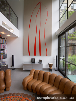 NY townhouse living room artwork