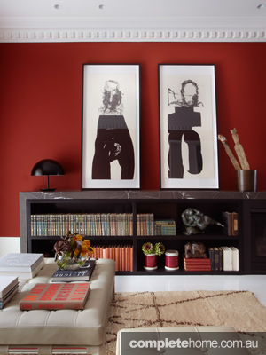 Tusculum Residence Red-Room-Bookshelf
