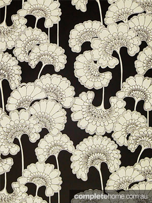 Japanese floral wallpaper by Florence Broadhurst